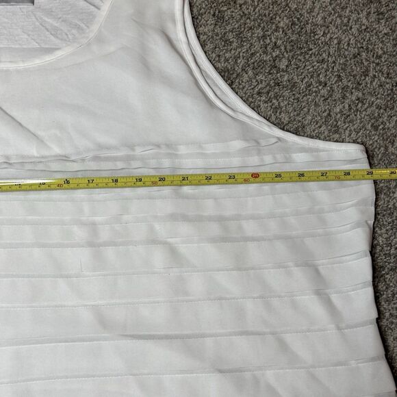 Avenue Sleeveless Pleated Top Bright Cream Plus Size 30/32 - Picture 6 of 10